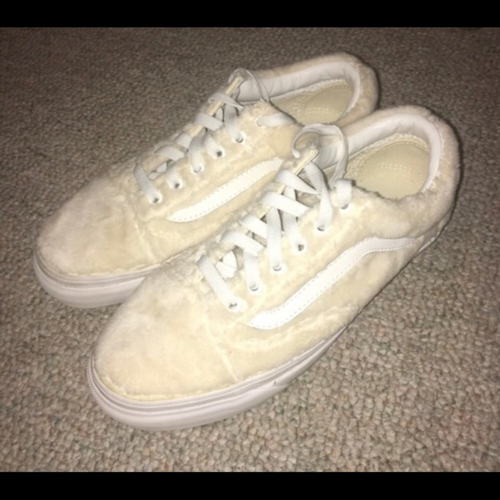 White/cream fluffy vans - Picture 2 of 4